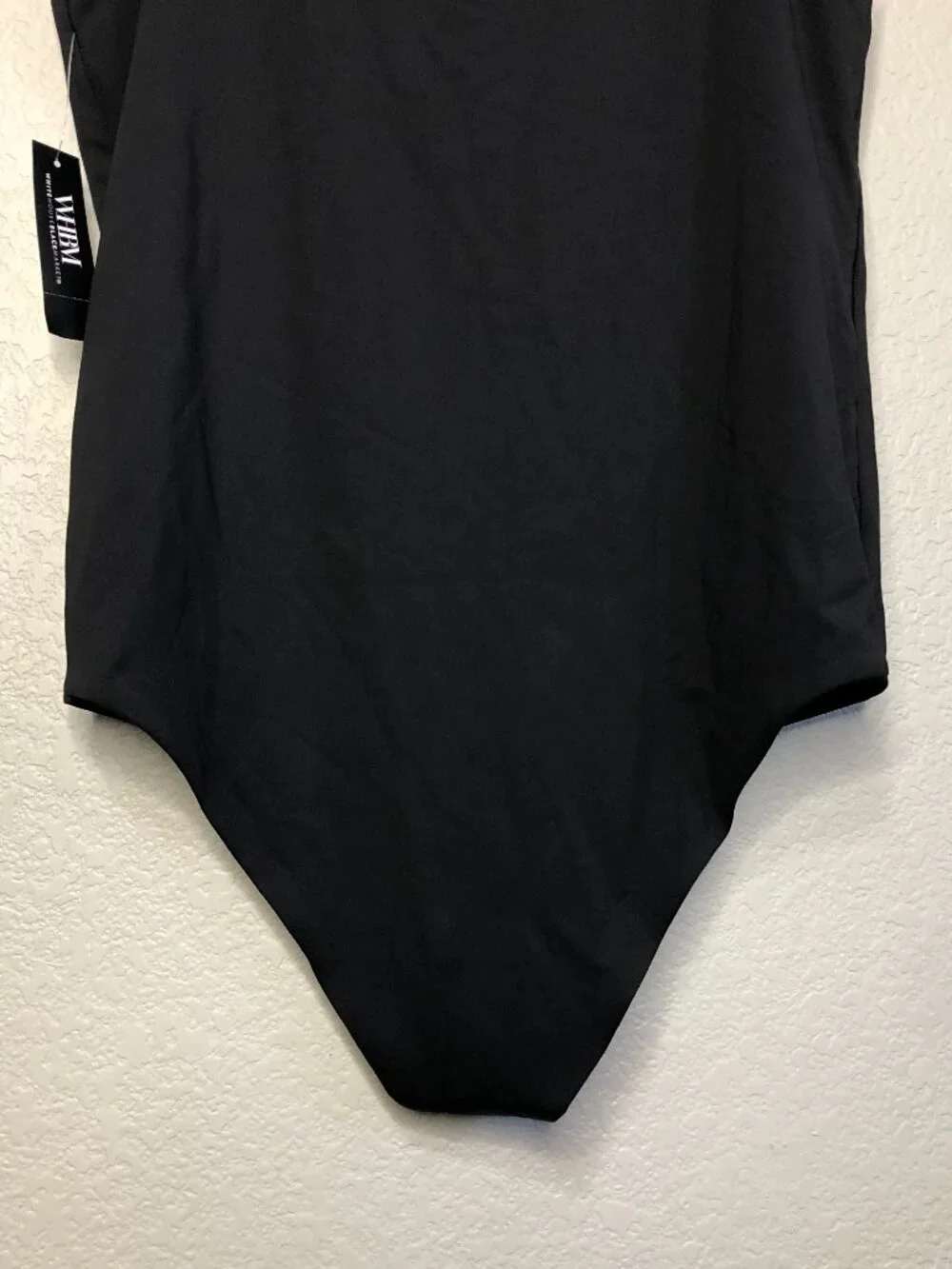 WHBM For Me NWT $50 Black Heavy Scoop Neck Bodysuit Women's L Casual Career LBD - Picture 9 of 10